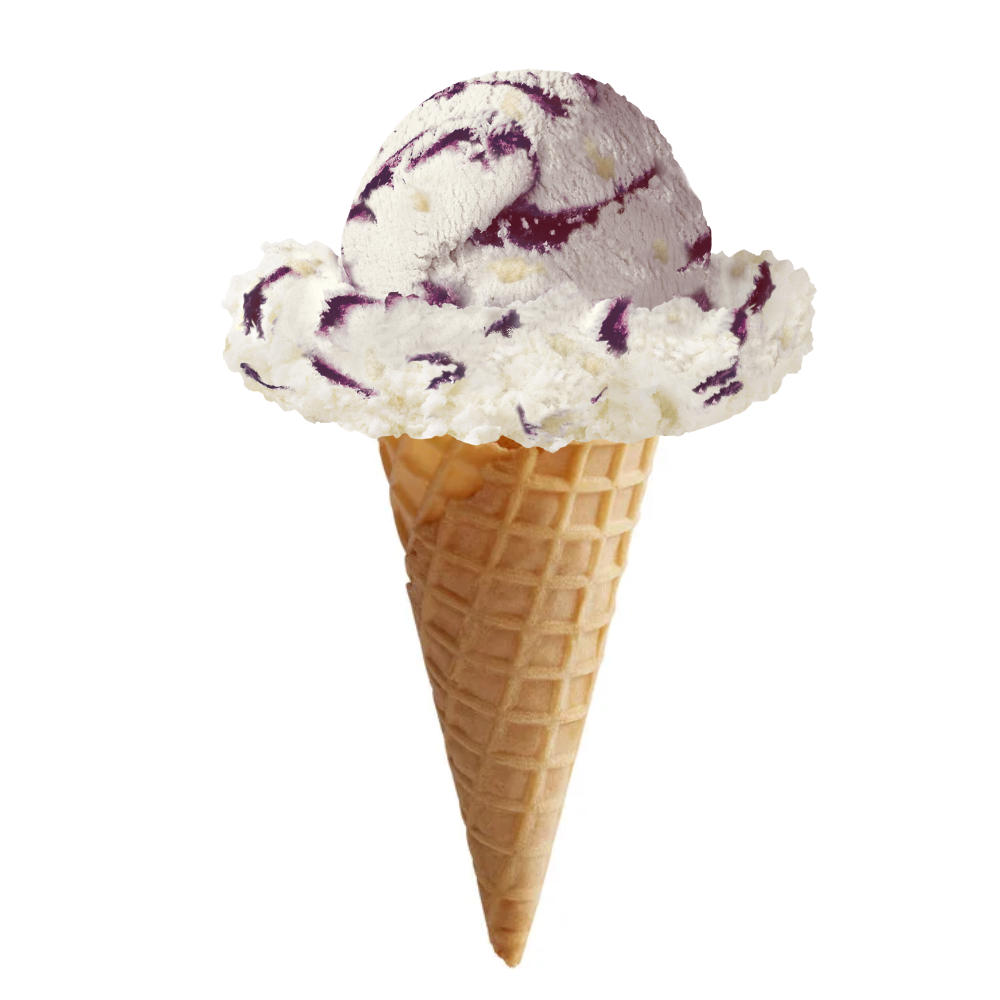 Blueberry Cheesecake Ice Cream Cone