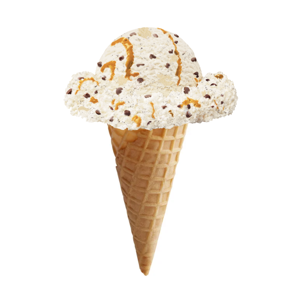 Caramel Cookie Monster Cheesecake Ice Cream Cone