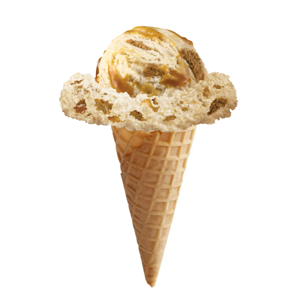 Peanut Butter Caramel Cookie Dough Ice Cream Cone
