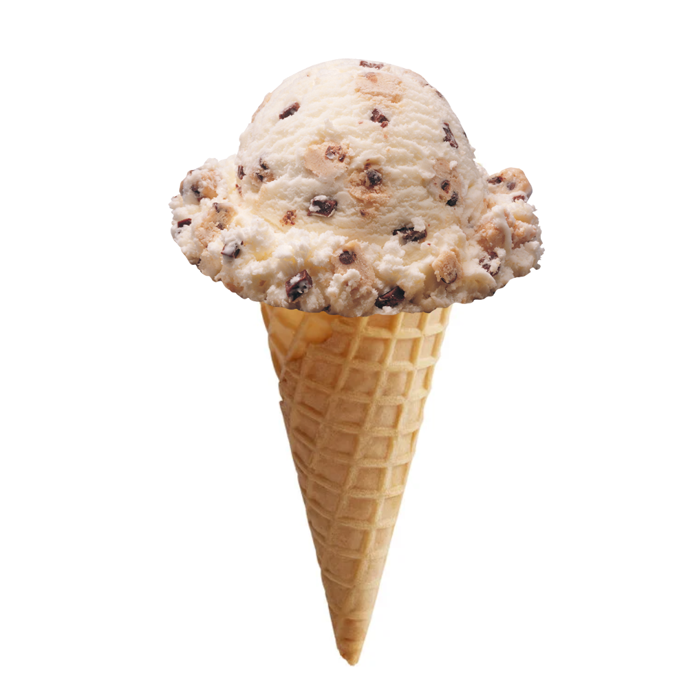 Chocolate Chip Cookie Dough Ice Cream Cone