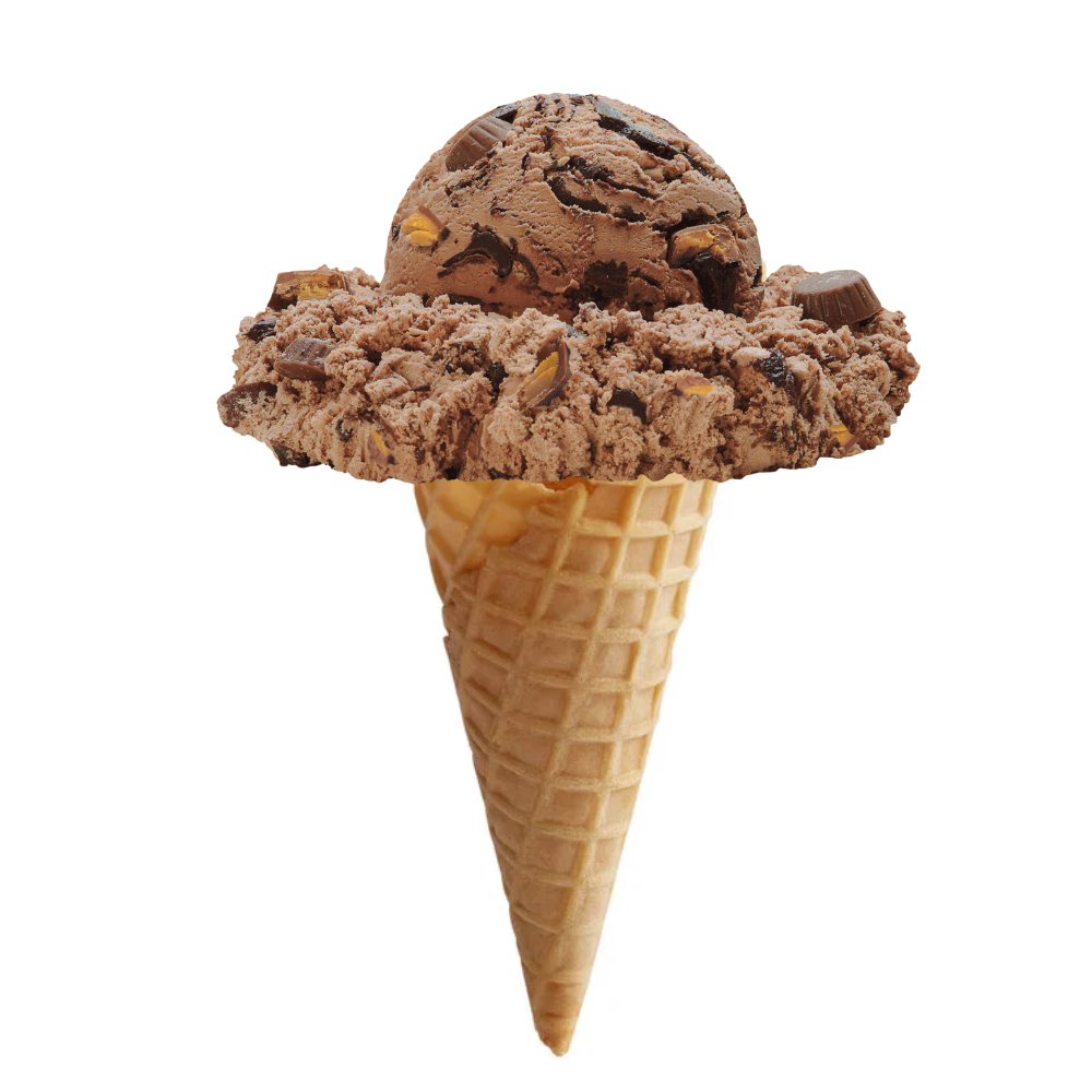 Chocolate Moose Tracks Ice Cream Cone