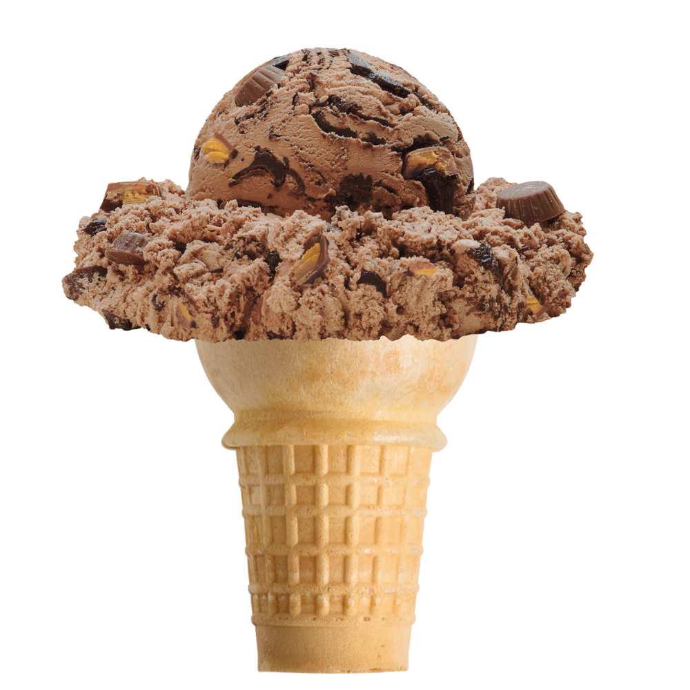 Chocolate Moose Tracks Ice Cream Cone