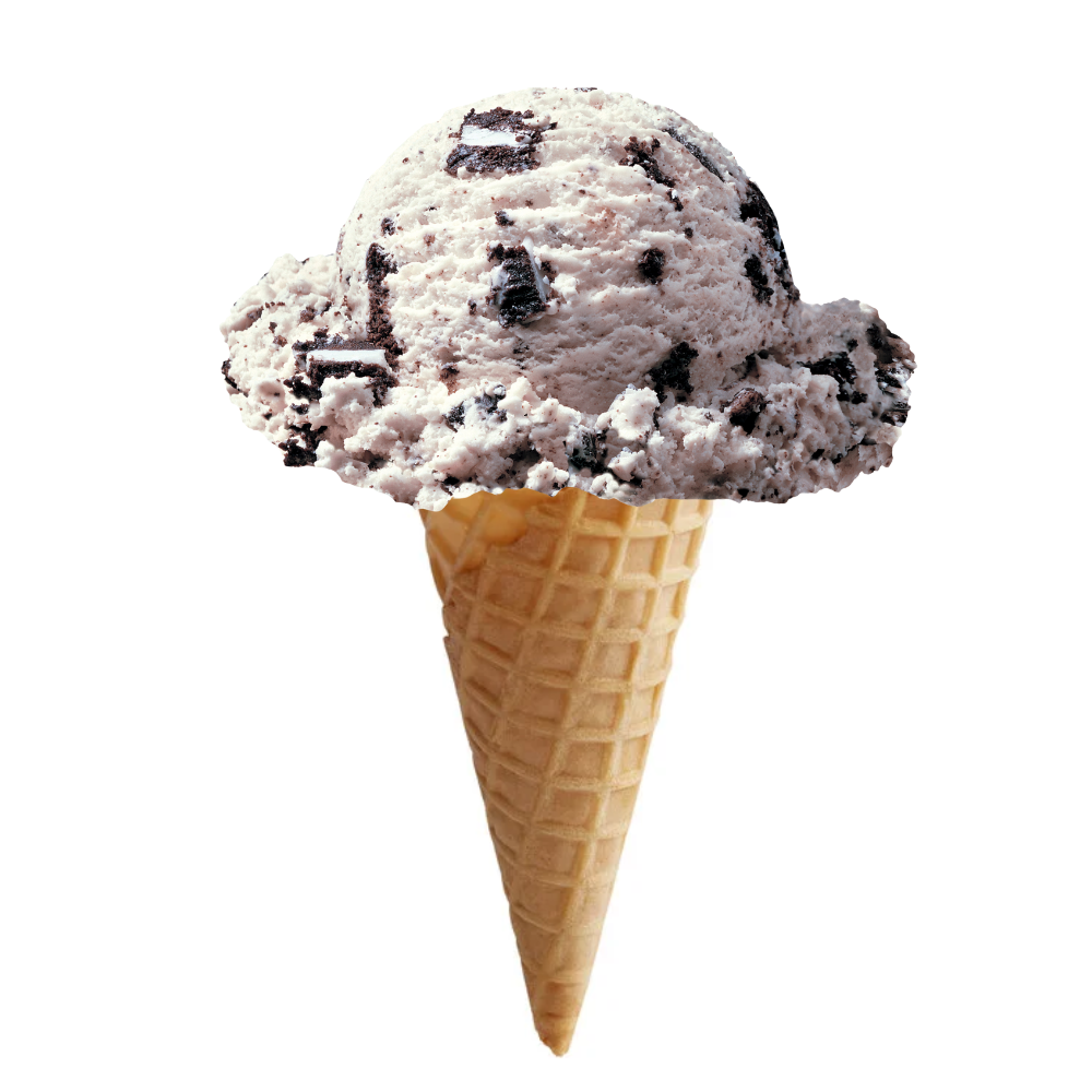 Cookies and Cream Ice Cream Cone