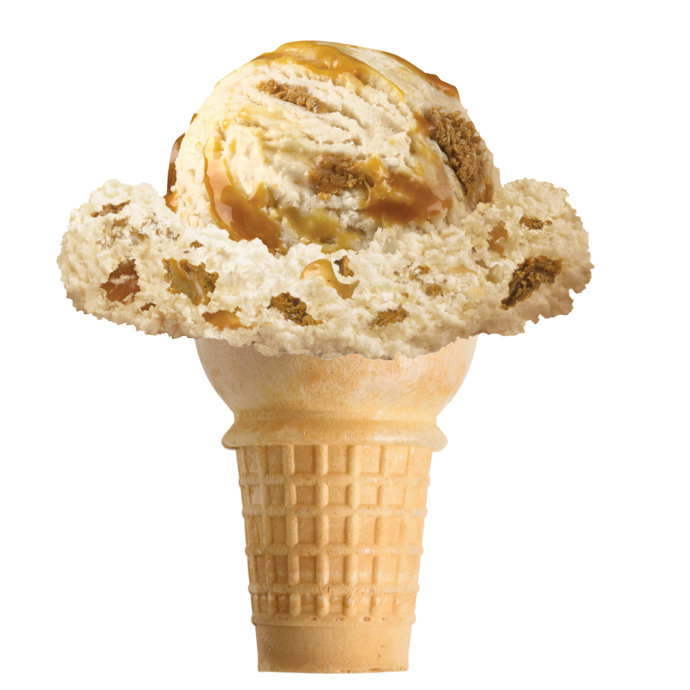 Peanut Butter Caramel Cookie Dough Ice Cream Cone